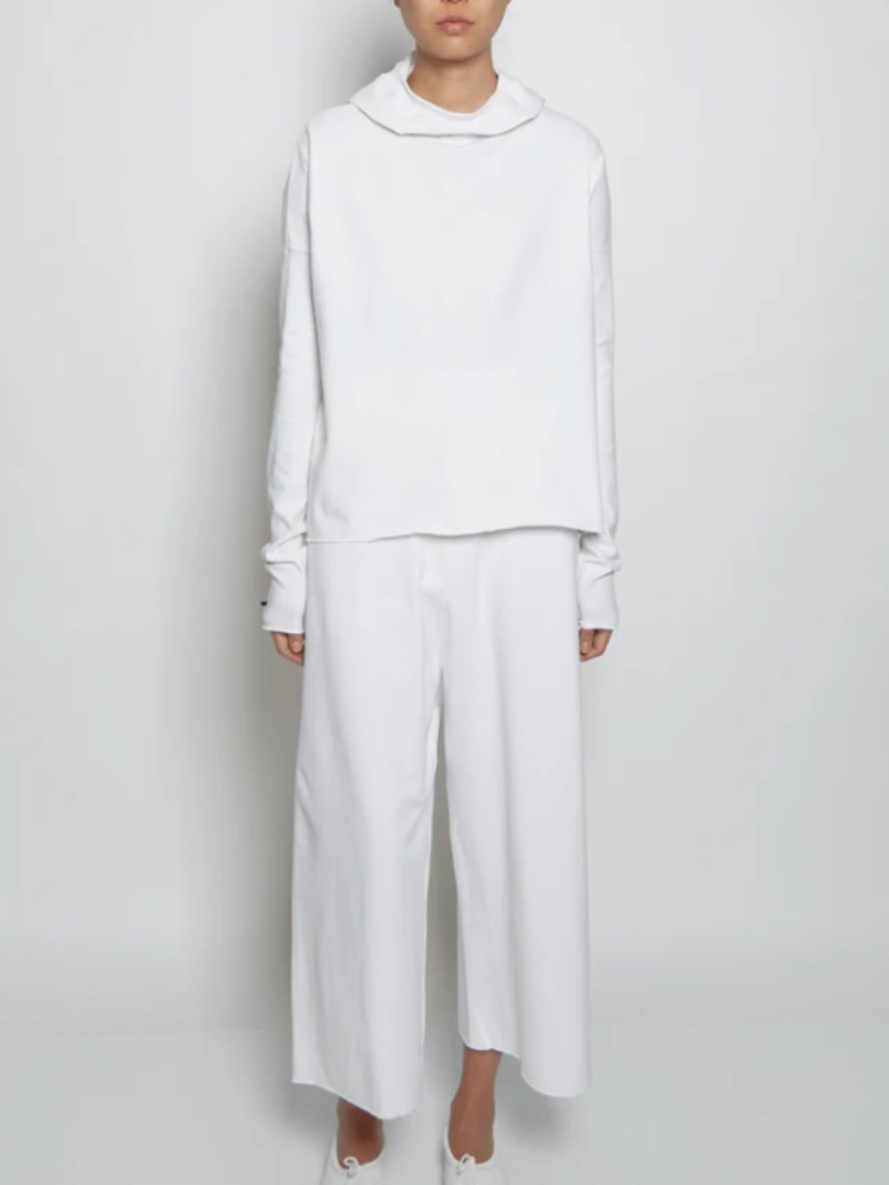 ALBUM DI FAMIGLIA The Hoodie Eco JP In Milk White Super Soft Wide Collar Hood